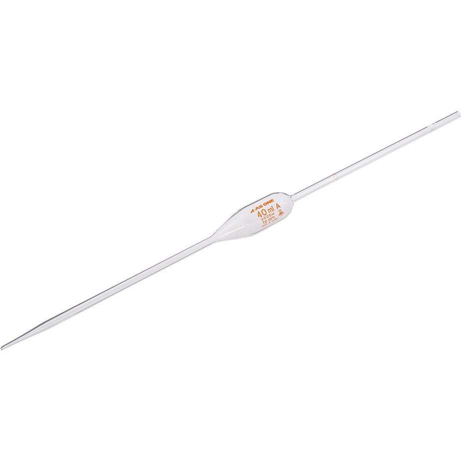 (一般校正(英語)) ホールピペット 英語版校正証明書付 アズワン 容量40mL  1本