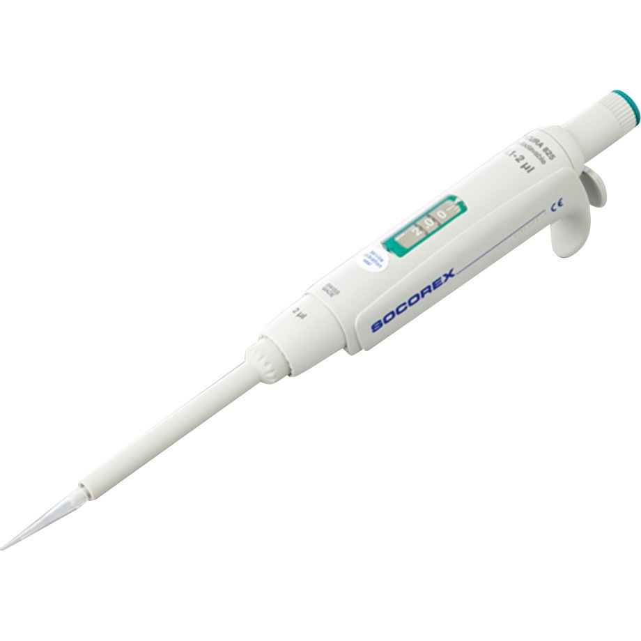 825.0002(JCSS校正) マイクロピペット アキュラ JCSS校正証明書付 825シリーズ Socorex(ソコレックス) 容量0.1～2μL  1本