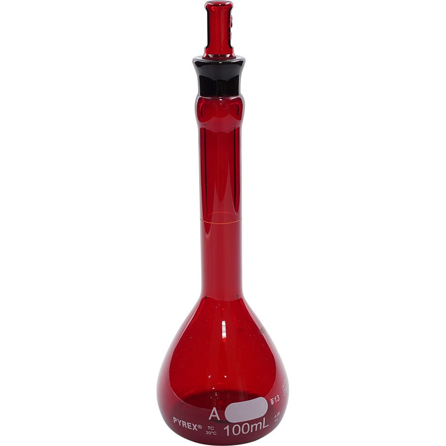 55640-100(一般校正) メスフラスコ CLassA 校正証明書付 PYREX(パイレックス) 100mL