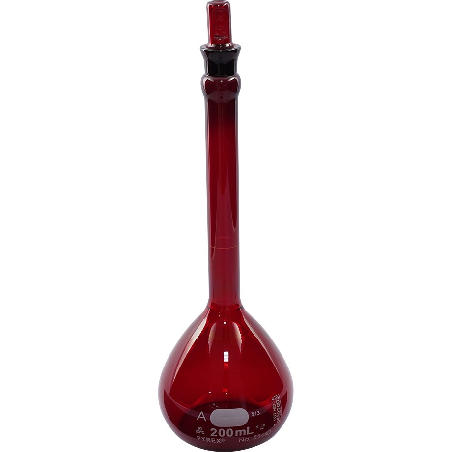 55640-200(一般校正) メスフラスコ CLassA 校正証明書付 PYREX(パイレックス) 200mL