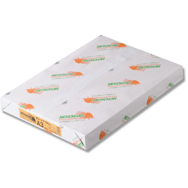 オレビバ 紙類 まとめ売り A3 オレンジ コピー用紙NEWファインカラー 北越コーポレーション(旧