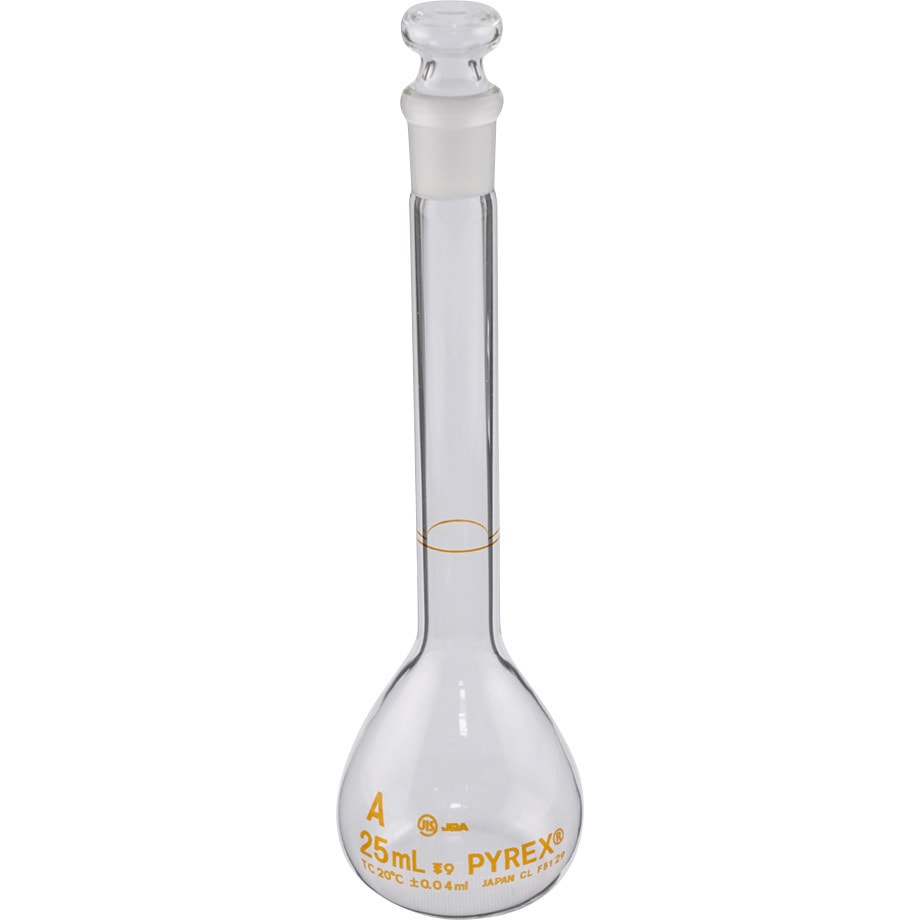 メスフラスコ （ガラス栓付）透明 25ml〔×3セット〕 まとめ）メスフラスコ （ガラス栓付）透明 25ml×3セット (代引不可