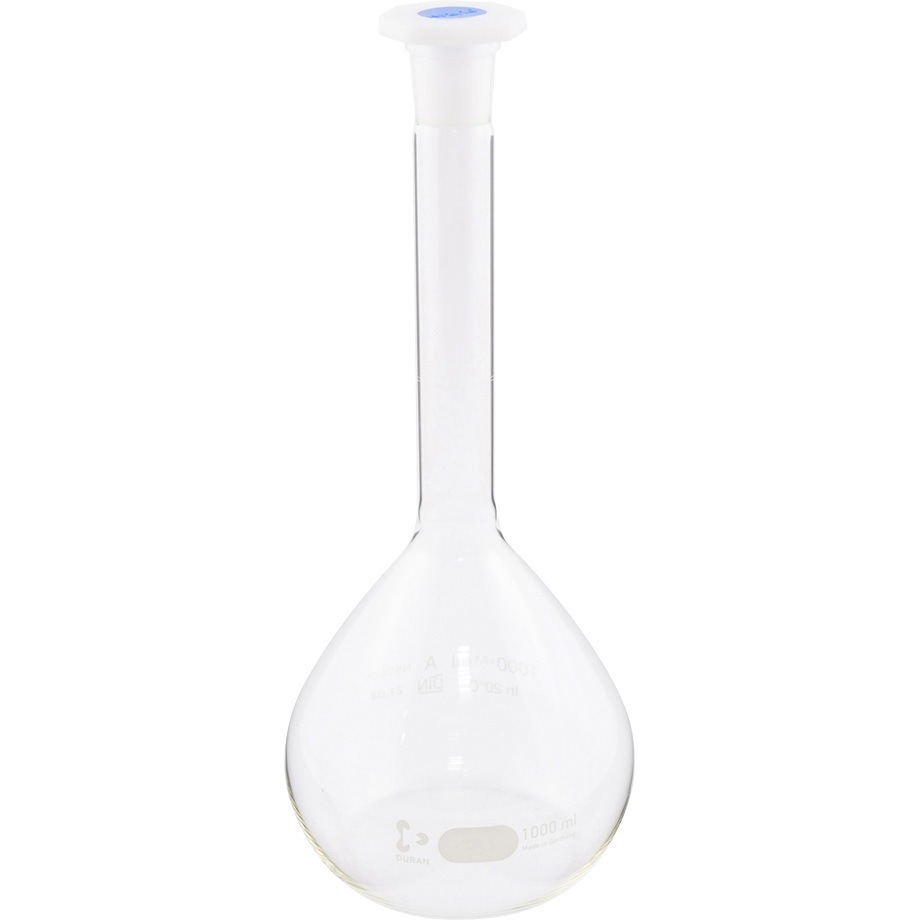 216785402(一般校正(英語)) メスフラスコ ClassA 英語版校正証明書付 SCHOTT/DURAN 1000mL