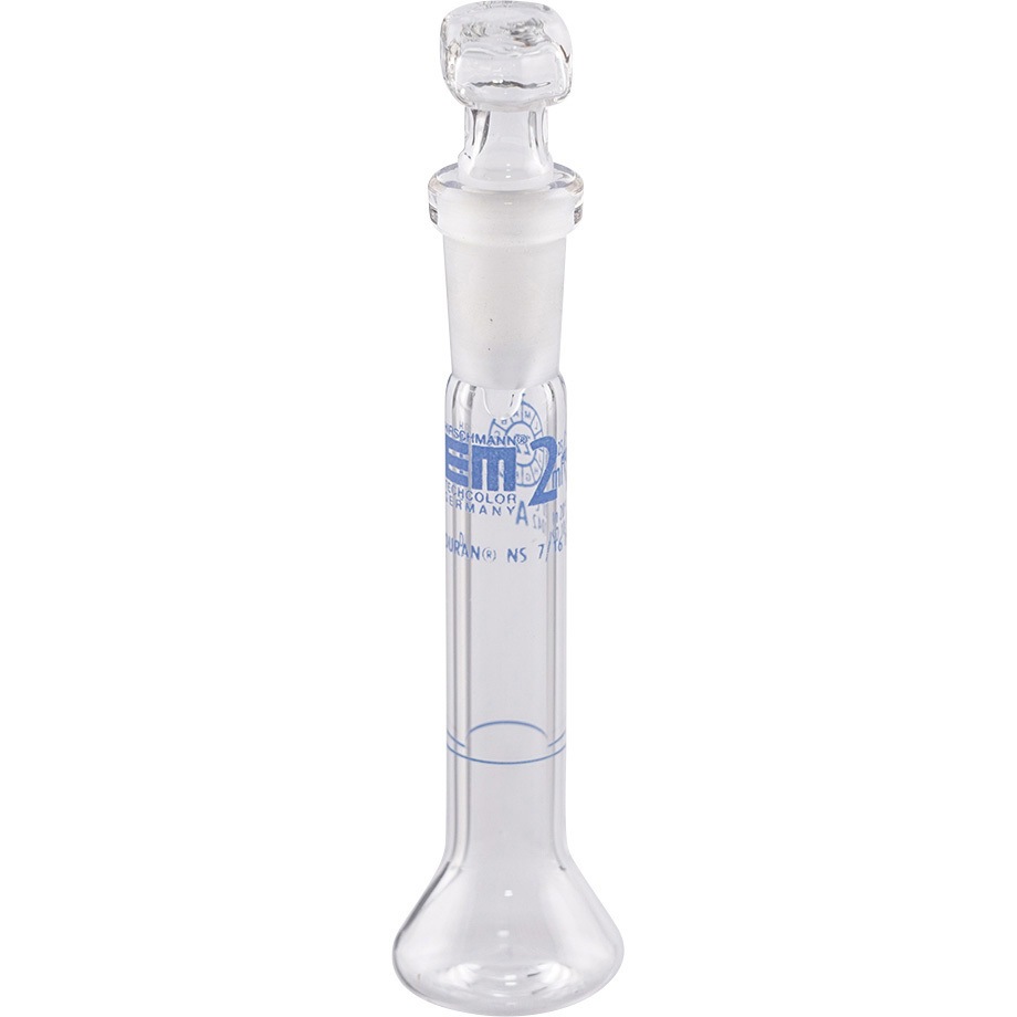 2960240(一般校正(英語)) EMユーロ小容量メスフラスコ 英語版校正証明書付 アズワン 2mL