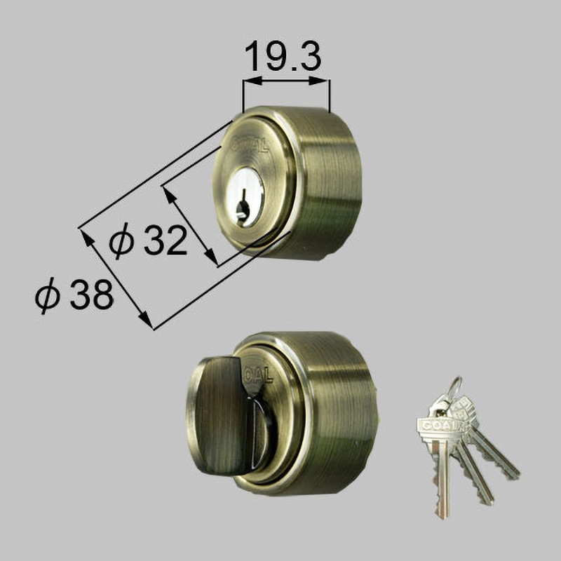 FNMZ054 ドア錠セット(GOAL ピンシリンダー) TOSTEM(LIXIL) 艶消しゴールド色