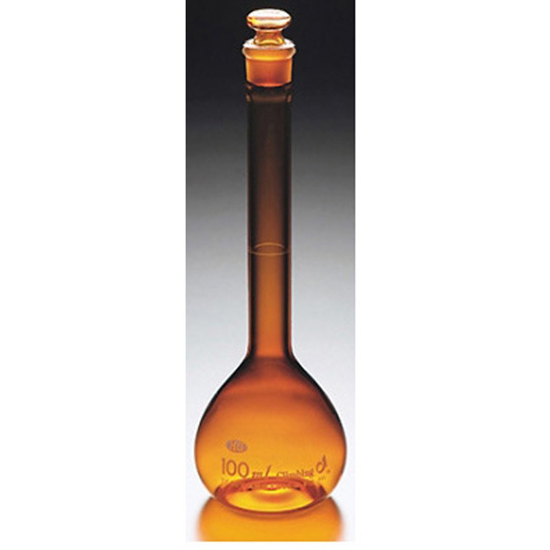 CL2033-08-10(一般校正) メスフラスコ 茶 ハイグレード 校正証明書付 CL2033シリーズ climbing(クライミング) 250mL