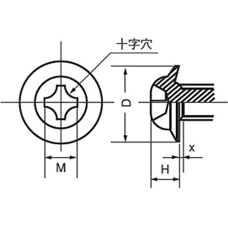 M4×8 TP-TPタイプ(鉄/3価ブラック)(小箱) 大阪魂 呼びM4長さ8mm 1箱(1800個)