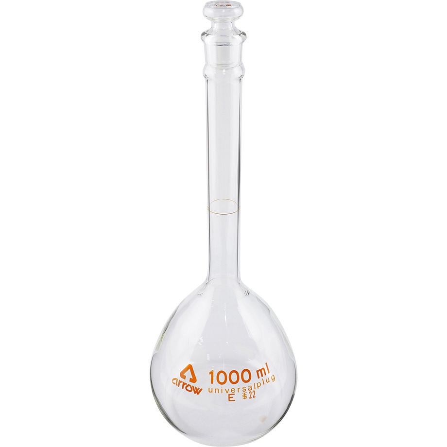 (一般校正(英語)) 透明摺りメスフラスコ 硬質ガラス製 英語版校正証明書付 アズワン 1000mL 12,950円