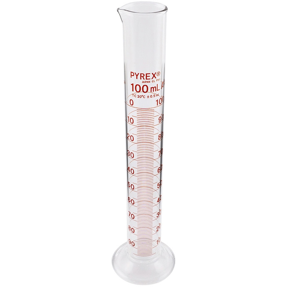 3022JIS-100(一般校正(英語)) PYREX(R)JIS メスシリンダー 英語版校正証明書付 3022JISシリーズ PYREX(パイレックス) 100mL