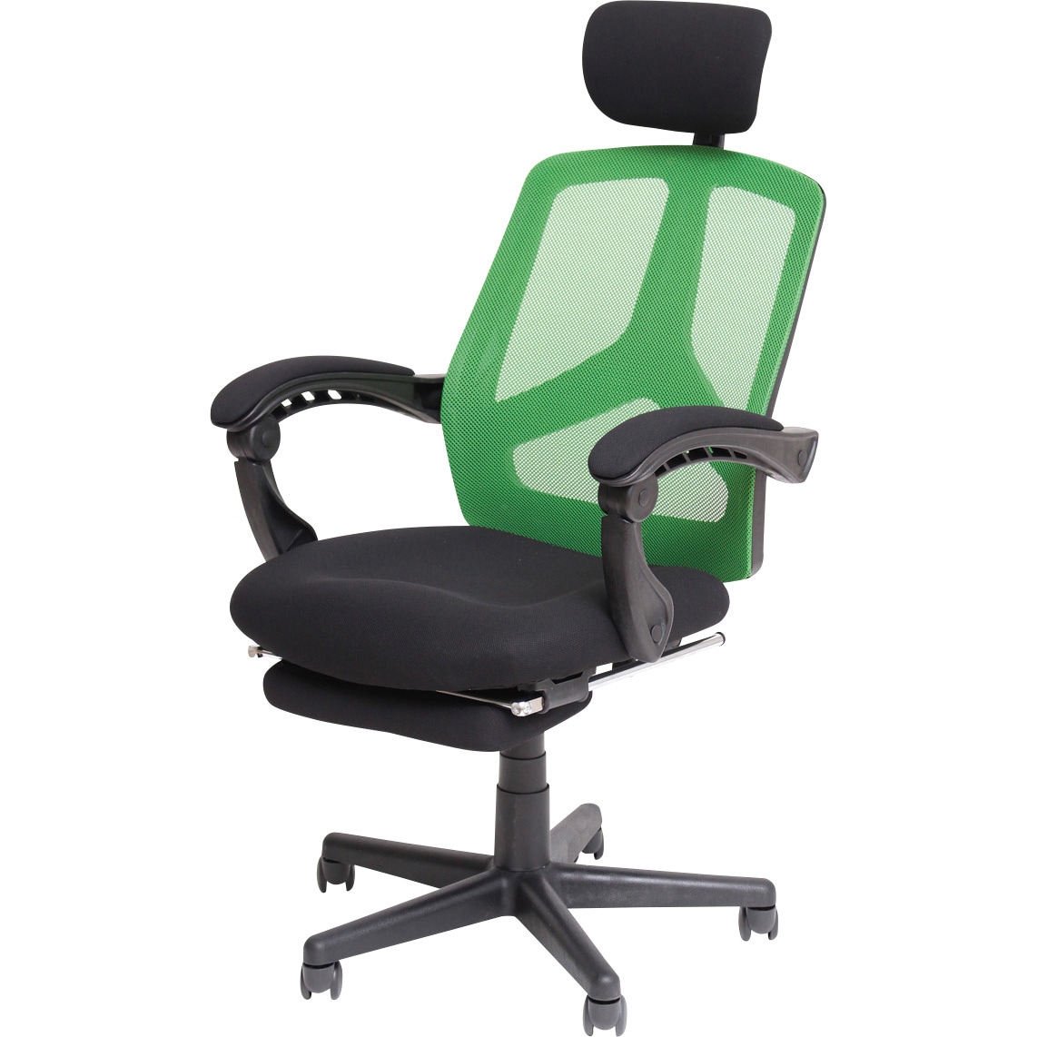 TAN-145(GN) フットレスト付きボスチェア・ライト タック 肘掛あり グリーン色 9,346円