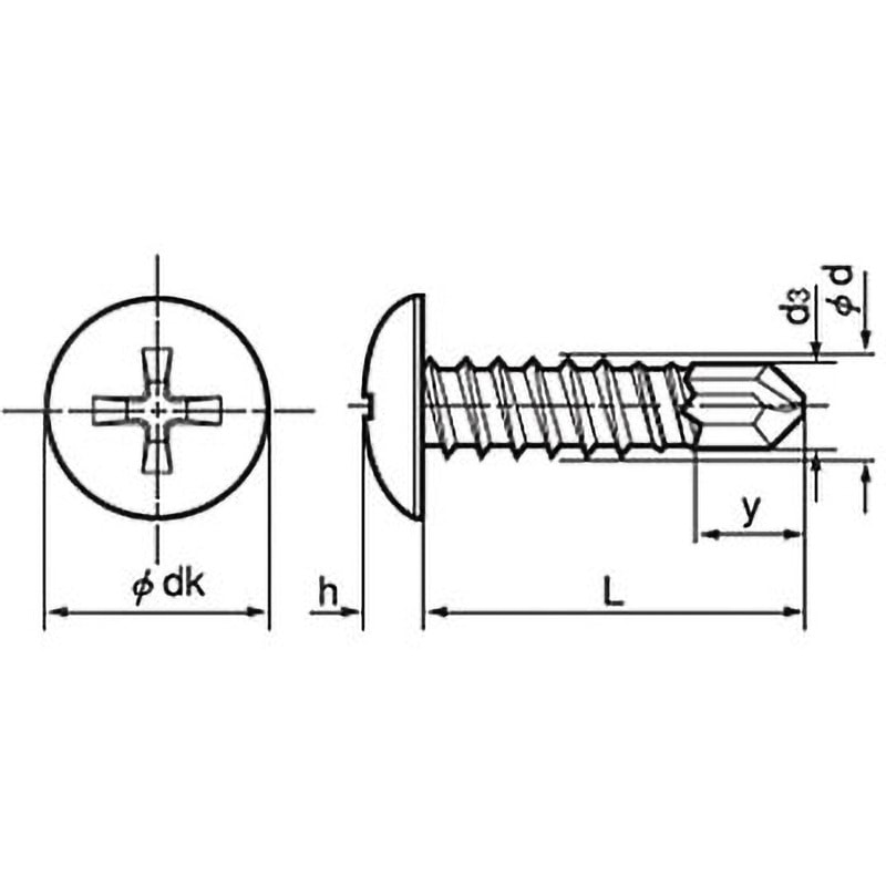 M4×16 ピアストラス(鉄/3価ステンコート)(小箱) 大阪魂 呼びM4長さ16mm 1箱(600個)