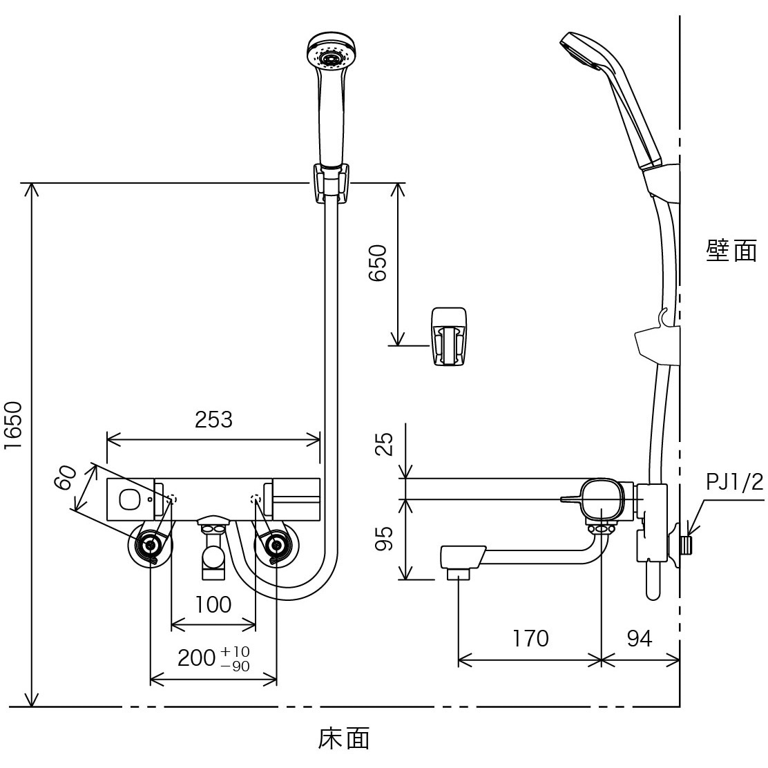 FTB100K サーモスタット式シャワー 1個 KVK 【通販モノタロウ】