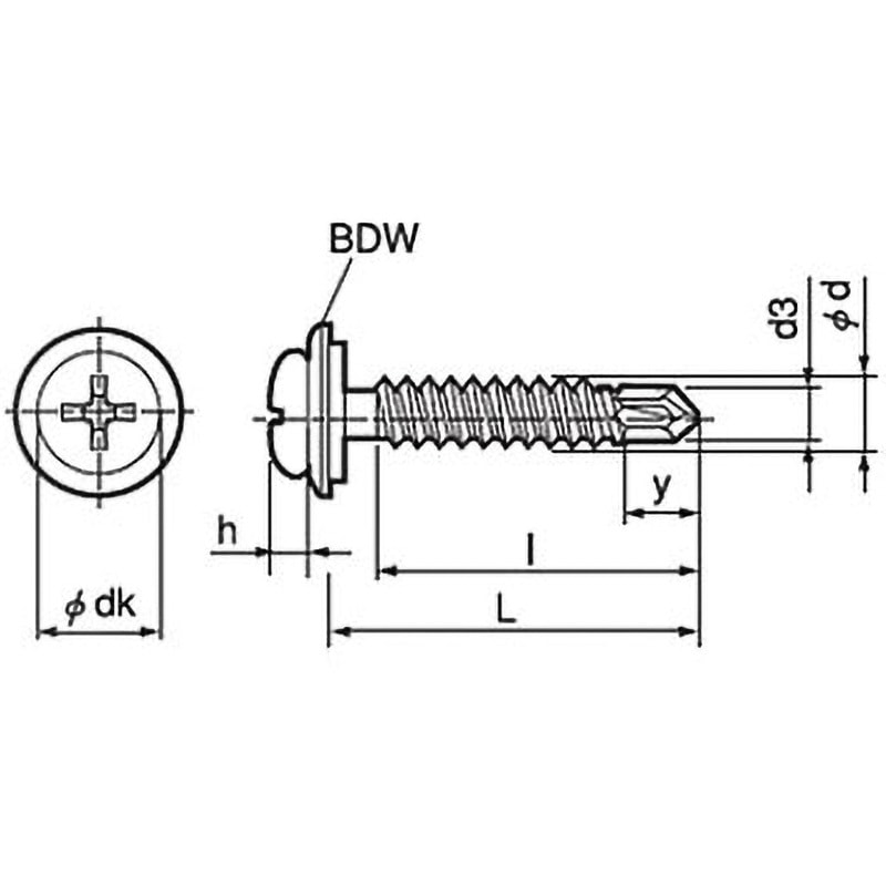 M5×16 ピアスボンデルワッシャーシールPAN(鉄/3価ホワイト)(小箱) 大阪魂 呼びM5長さ16mm 1箱(750個)