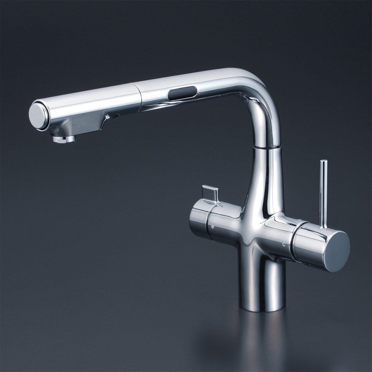 KM6131EC 浄水器専用シングルレバー式シャワー付混合栓(eレバー・センサー付) KVK 電源式 キッチン用 AC100V