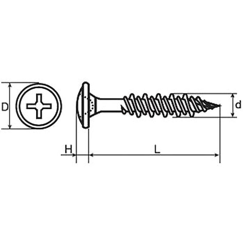 M6×70 JPFタイトハイロー(タイトフレーム止め専用ねじ)(鉄/3価ブラック)  (小箱) 日本パワーファスニング 呼びM6長さ70mm 1箱(100個)