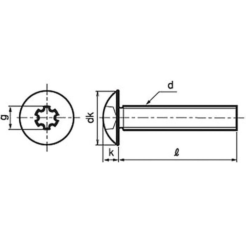M3×12 LRトラス小ねじ(鉄/クロメート) (小箱) 日本パワーファスニング 呼びM3長さ12mm 1箱(2000個)
