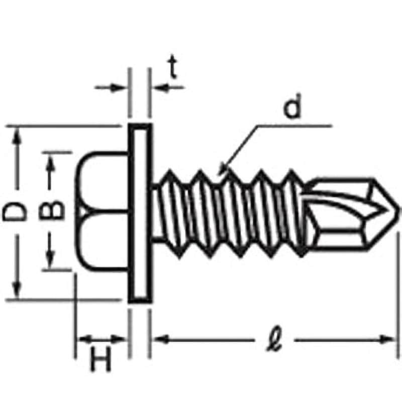 M5×45×35 MBテクスHEX(SUS410/SG)  (小箱) 日本パワーファスニング 呼びM5長さ45mm 1箱(300個)
