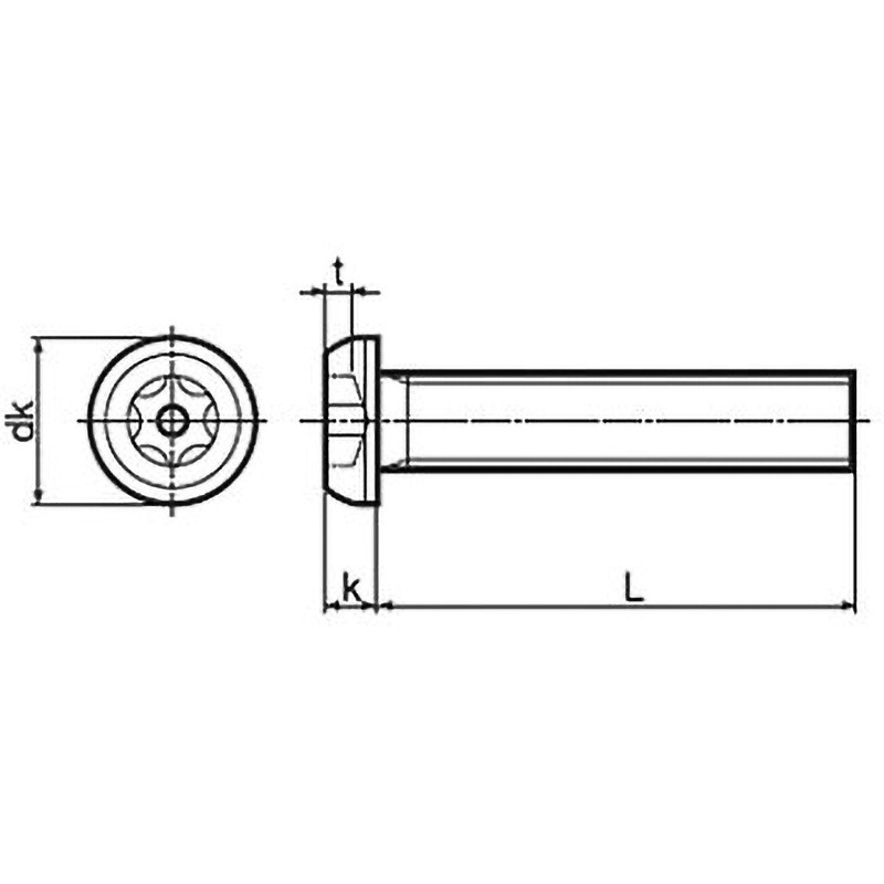 #10-32×1/2 TRF/いたずら防止用ねじステンレスピン・ボタンTRX小ねじ(UNF)(ステンレス)  (小箱) 日本パワーファスニング ねじの呼び#10 1箱(100個)