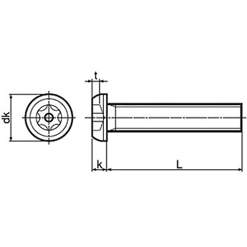 M3×6 TRF/いたずら防止用ねじステンレスピン・ボタンTRX小ねじ(ステンレス/ブラック)  (小箱) 日本パワーファスニング 呼びM3長さ6mm 1箱(100個)