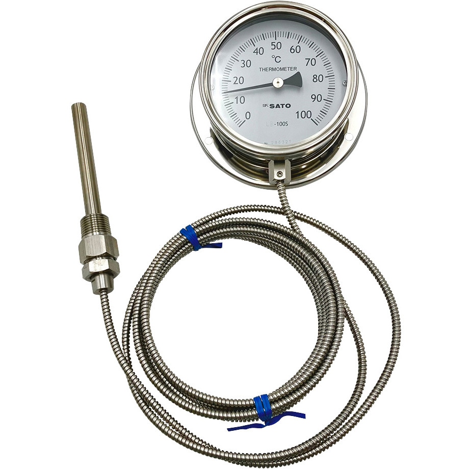 LB-100S(一般校正(英語翻訳セット))測定範囲：0～100℃ 隔測式温度計 壁掛式 LBシリーズ 英語版校正証明書付 佐藤計量器製作所 測定範囲0～100℃