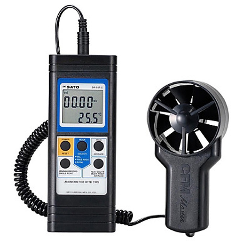 SK-93F-2(一般校正，基準器検査成績書コピー付) ベ-ン式風速計 SK-93F-2シリーズ 佐藤計量器製作所 風速・温度・風量 一般校正