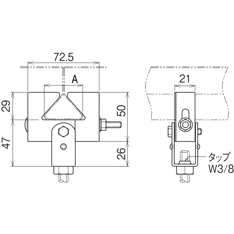 HB38FD-W3 吊り金具(F、雪印F、SF、N、ハイデッキ用) ネグロス電工 1個