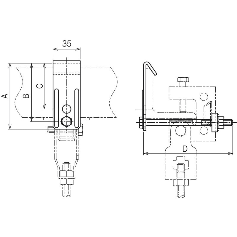 HBRL5065 吊り金具(HB吊り金具用補強金具 アングル用 HBRL型) 1箱(5個