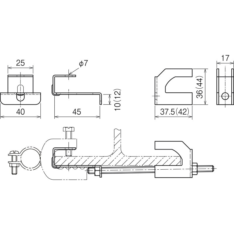 ひるね Z-PHRH1520 パイラック型吊り金具補強金具(H形鋼用) ネグロス電工 1個