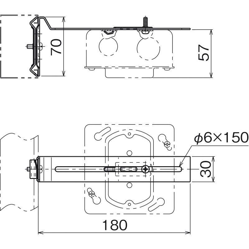 美しい MB207 間仕切用ネグロック(アウトレットボックス用支持金具 電設用部品・資材