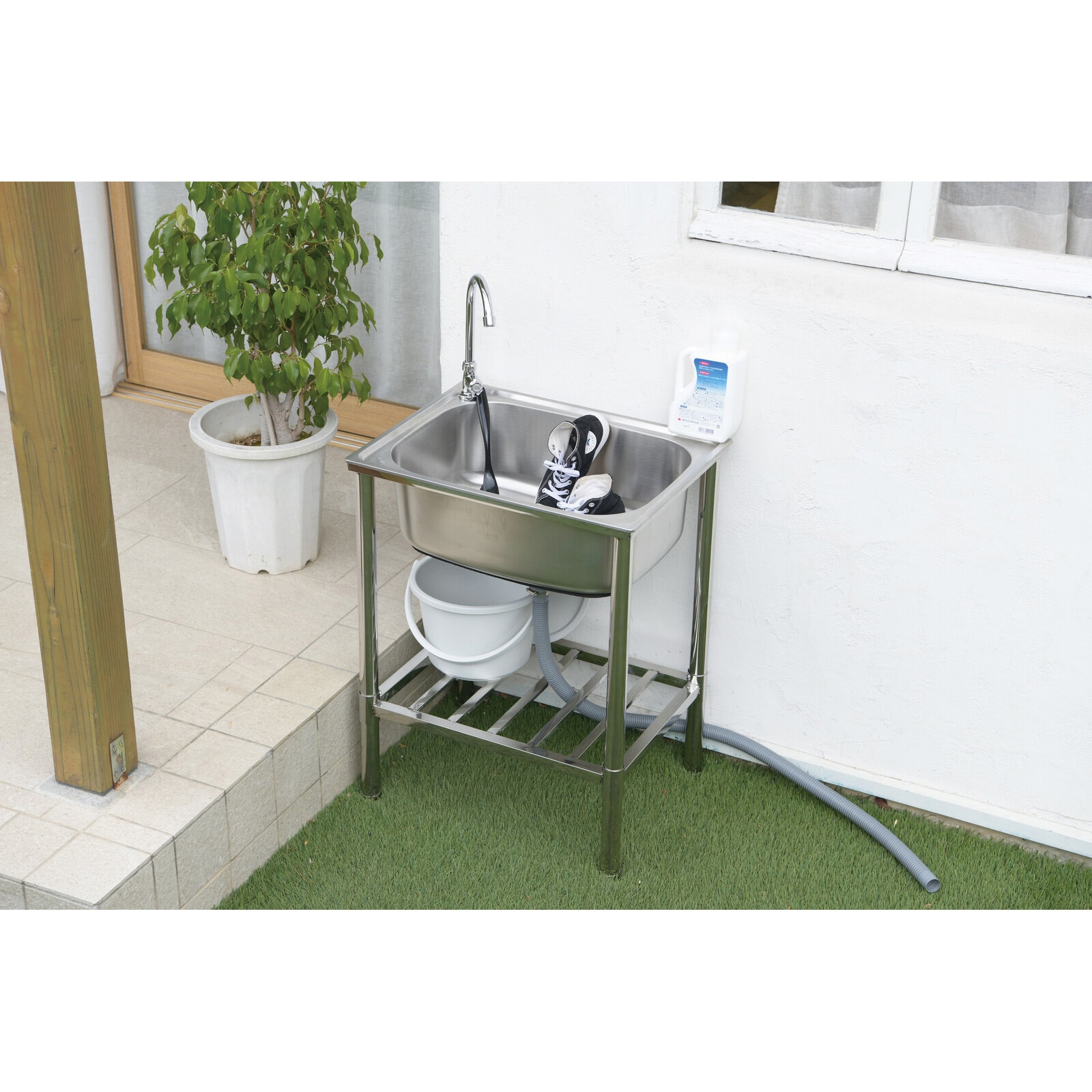 a20841 屋外用ステンレス流し台 ファミリー・ライフ 寸法(約)60×45