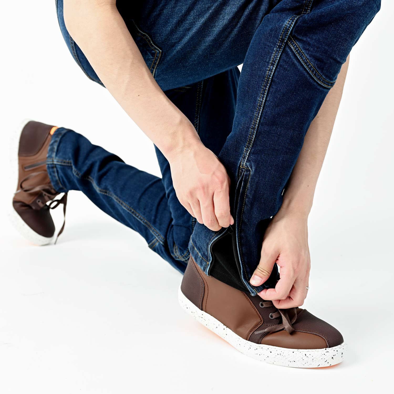 RDB1002- INDIGO-34×34 バイク パンツ プロテクタ付き ケブラー
