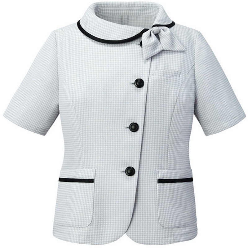 GOBL-1903-B1 【共布リボン付き】[半袖]オーバーブラウス サーヴォ(旧:サンペックスイスト) 女性用 グレー系色 サイズ(号)11  GOBL-1903-B1 6,638円