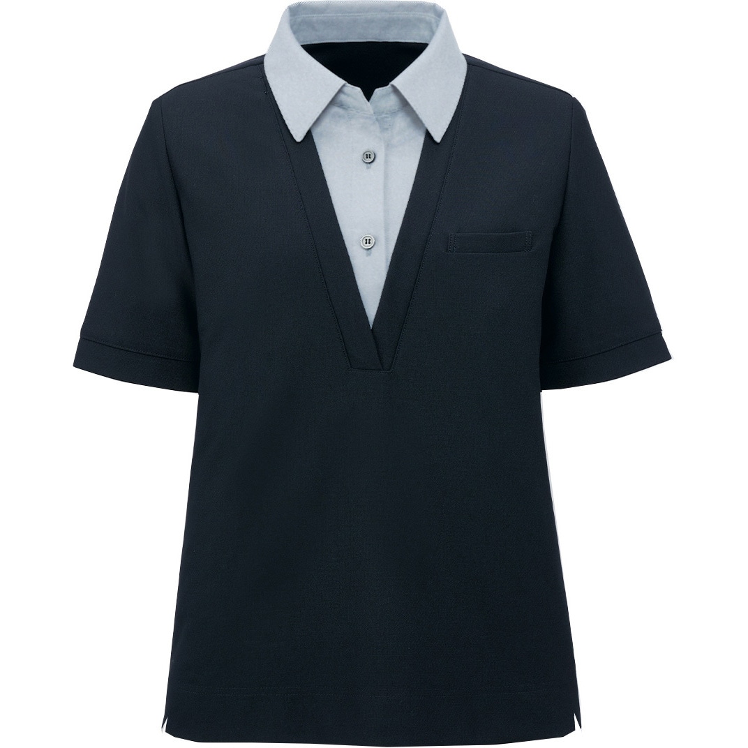 GCSL-2304-K3 ポロシャツ 半袖 レディース 事務服 サーヴォ(旧:サンペックスイスト) 紺色 サイズSS  GCSL-2304-K3