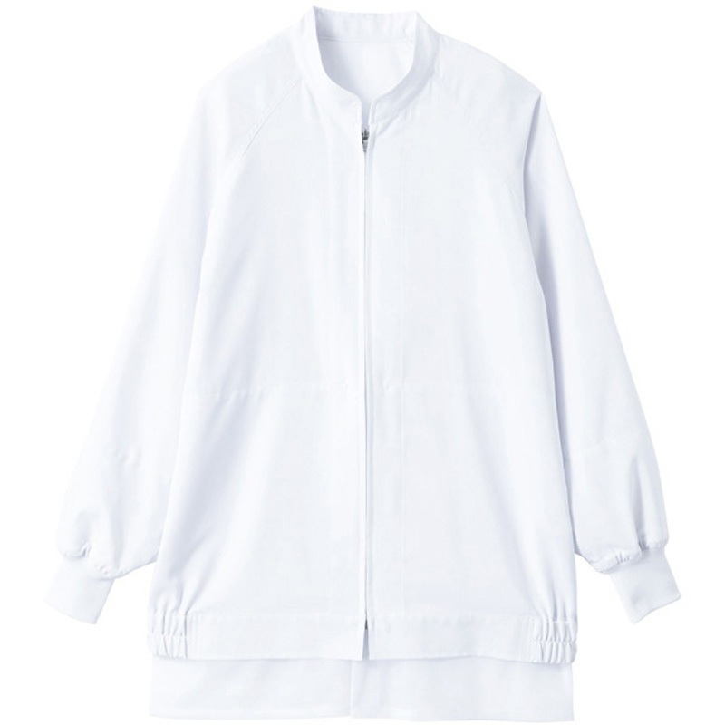 AQ-495-A9 【衛生対策】長袖ジャンパー サーヴォ(旧:サンペックスイスト) 男女兼用 ツイル ホワイト色 サイズSS  AQ-495-A9