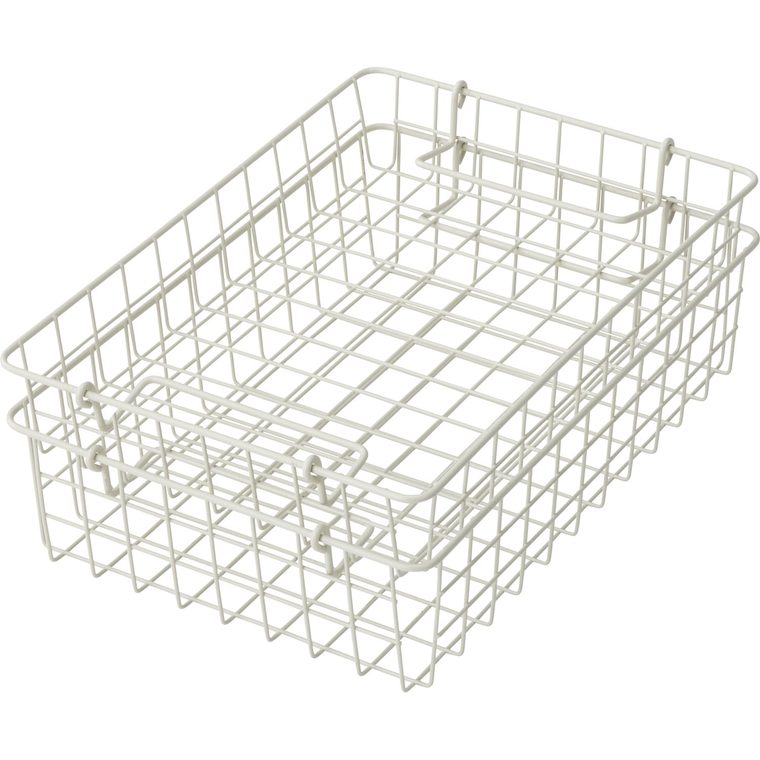 N-8324 スタッキングワイヤーバスケット パール金属 サンドホワイト色