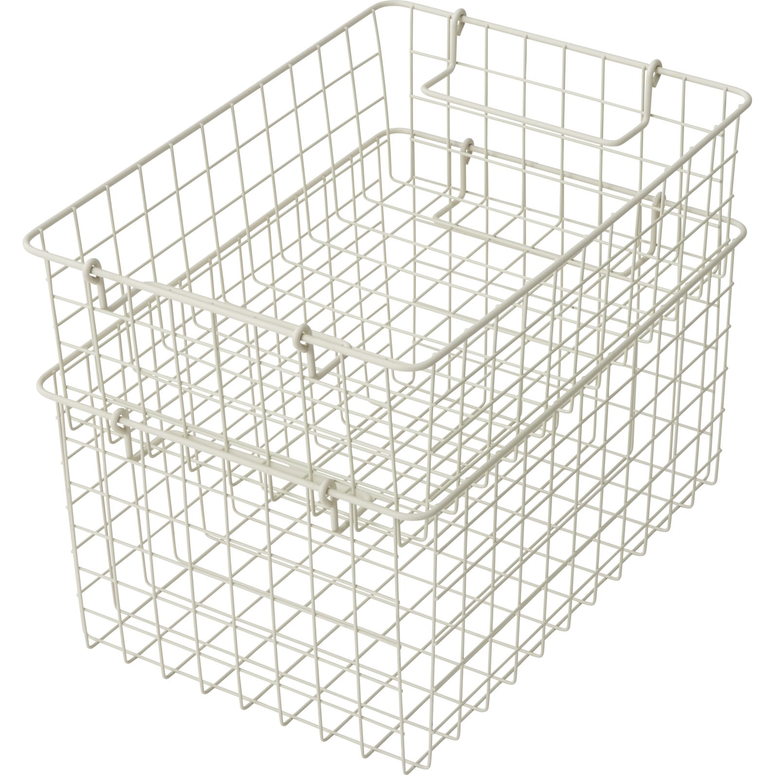 N-8328 スタッキングワイヤーバスケット パール金属 サンドホワイト色