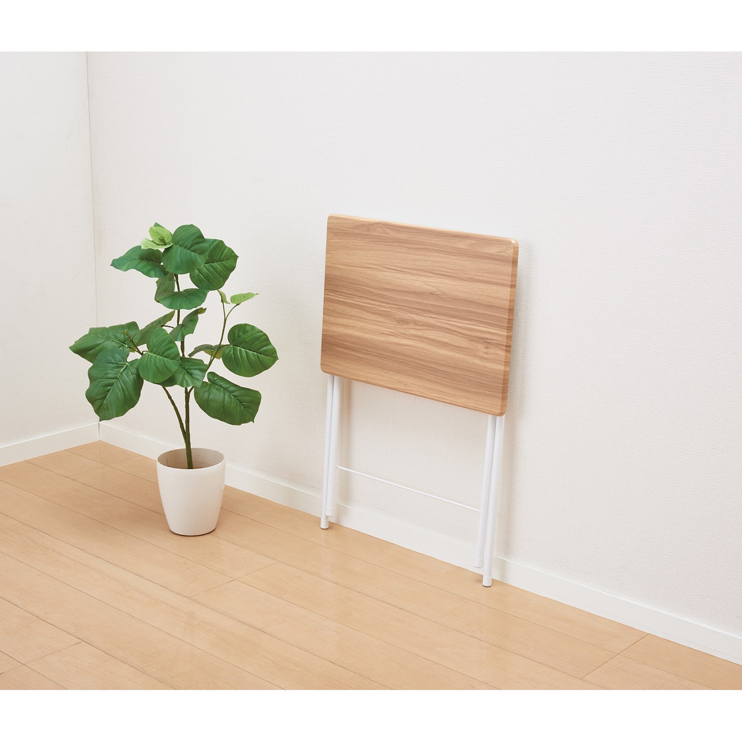 N-7931 フォールディングデスク 6042 パール金属 幅600mm ナチュラル色