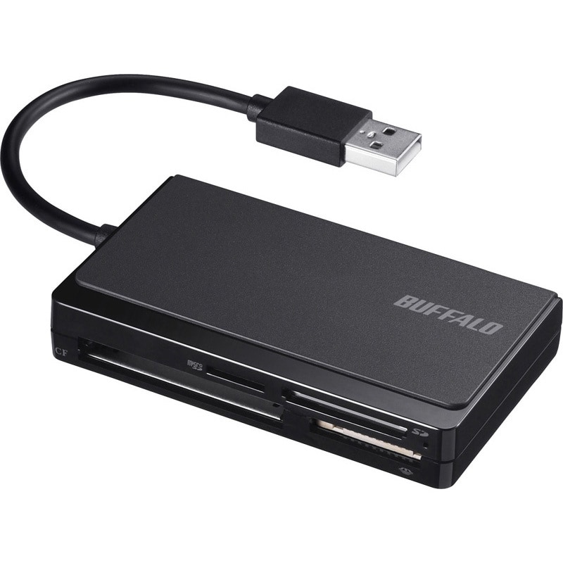 BSCR300U2BK USB2.0 マルチカードリーダー ケーブル収納モデル BUFFALO(バッファロー) ブラック色 BSCR300U2BK -  【通販モノタロウ】