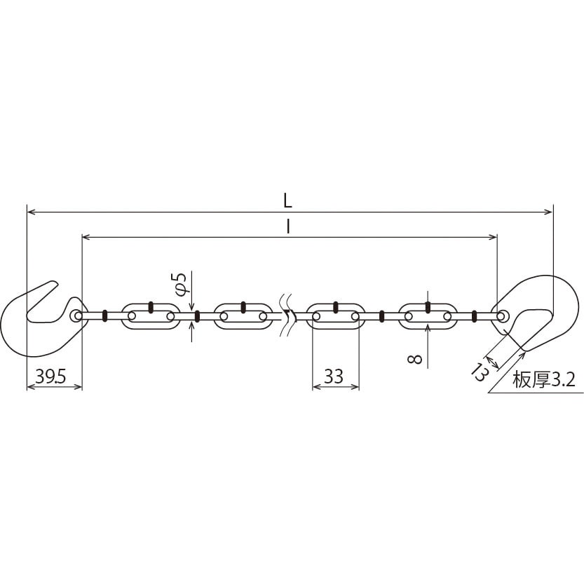 3M 軽量足場吊りチェーン「カリーナ(R)」 SP付(ユニクロメッキ) 1袋(3m×15本) コンドーテック 【通販モノタロウ】