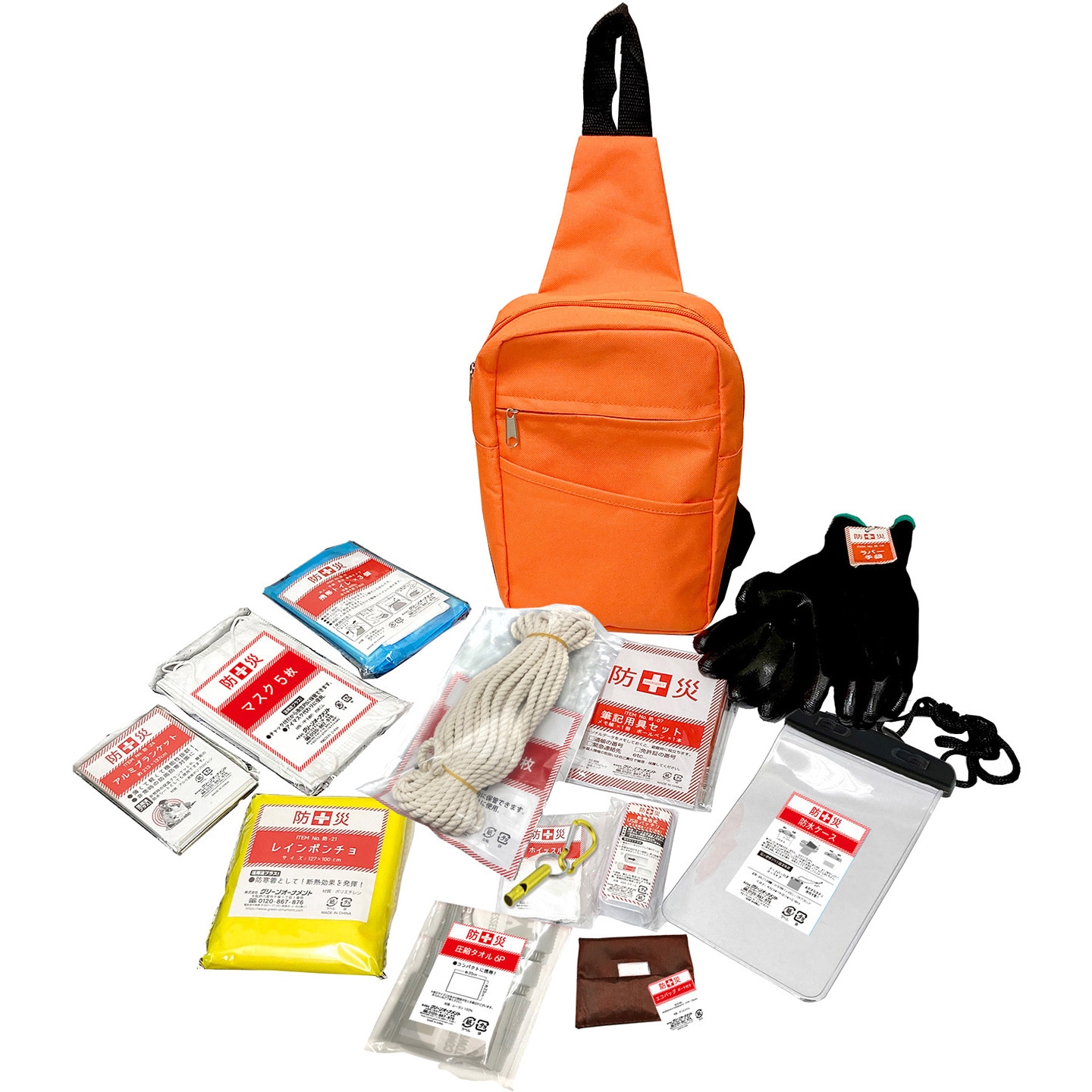 YBD-13 防災バッグ13点セット (ボディバッグタイプ) YAMAZEN(山善