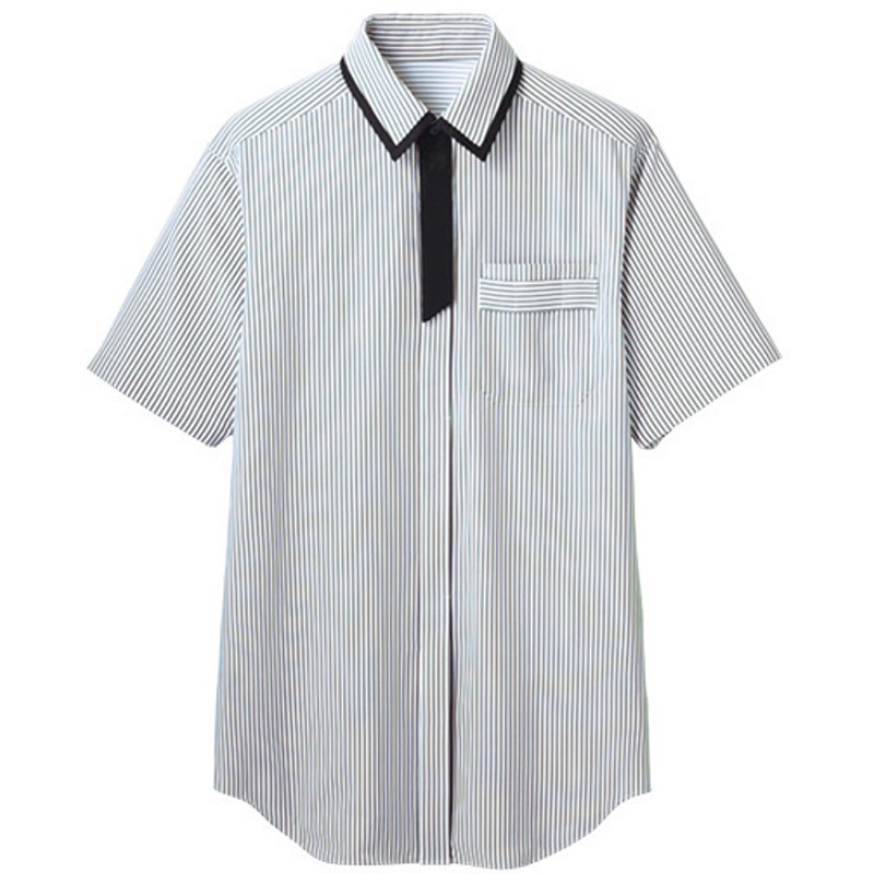 LBSU-1401-B6 男女兼用シャツ サーヴォ(旧:サンペックスイスト) グレー×白色 サイズ3L  LBSU-1401-B6