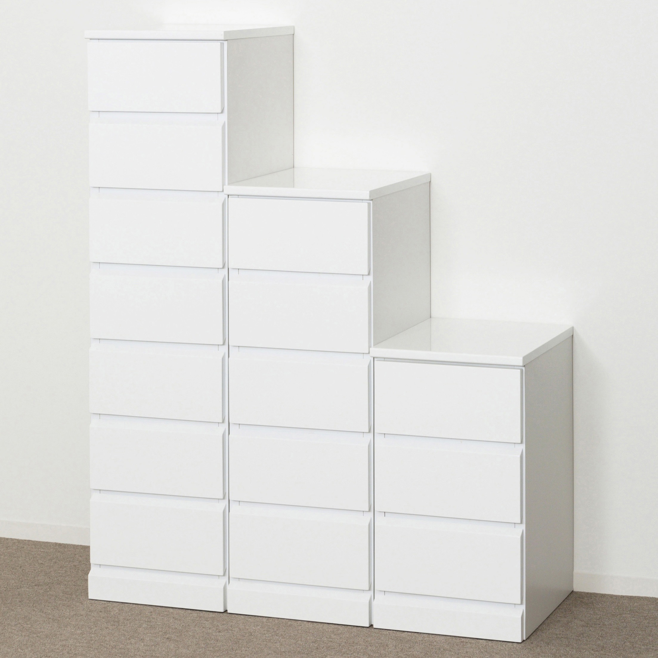 チェッカーガラス 6段スリムチェスト 【公式通販】