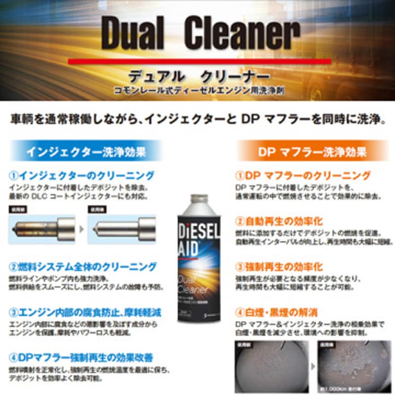 ディーゼルエイド デュアルクリーナー　８本 KSDA-DC1000 デュアルクリーナー 1本(1000mL) DIESELAID(ディーゼル