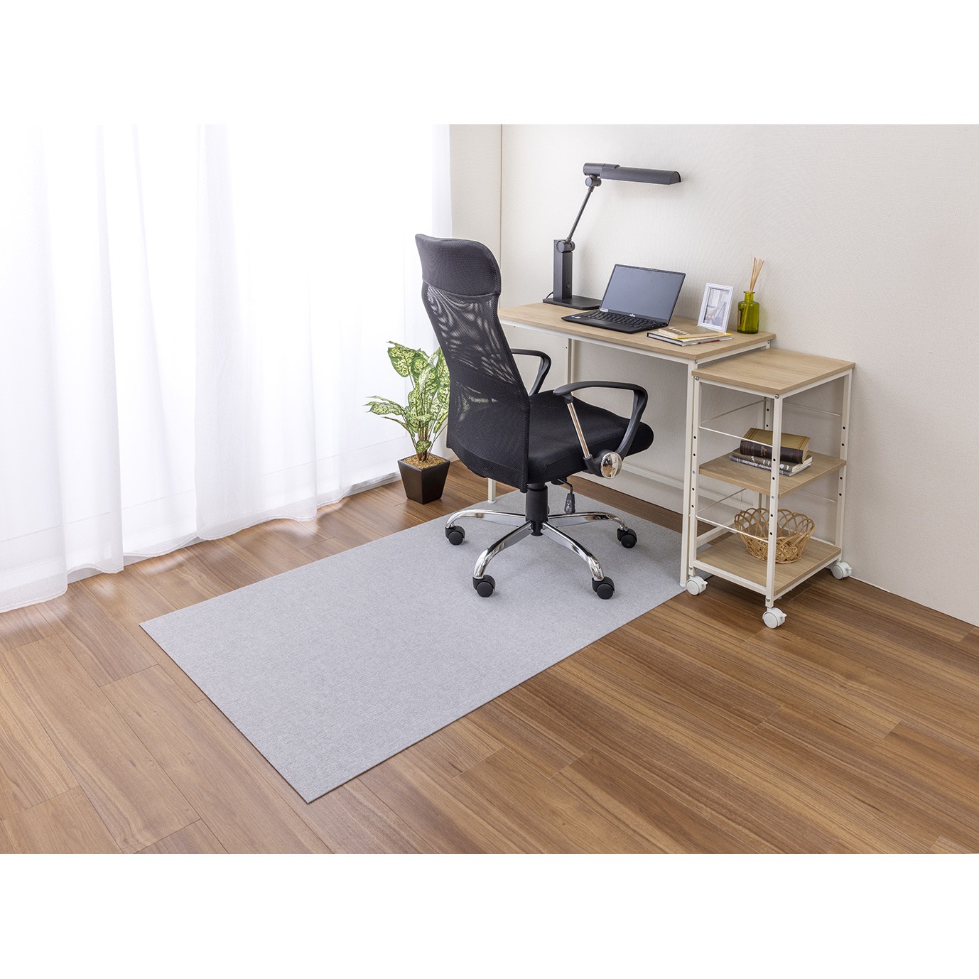 KX-80 おくだけ吸着デスク足元マット ロング160×90cm サンコー[日用品
