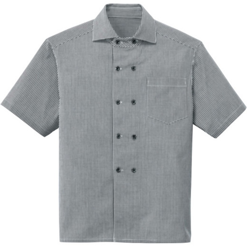 BL-262-B5 半袖シャツ(ギンガムクロス) サーヴォ(旧:サンペックスイスト) 男女兼用 白×黒色 サイズSS  BL-262-B5 5,698円