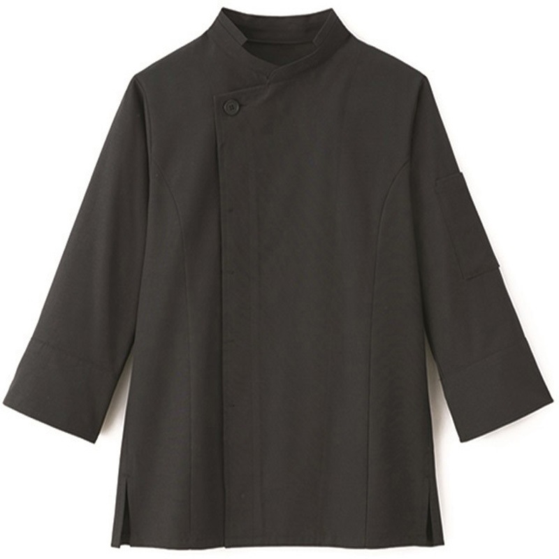 SJAU-1812-B9 長袖ショップコート(ポプリン) サーヴォ(旧:サンペックスイスト) 男女兼用 ブラック色 サイズSS  SJAU-1812-B9