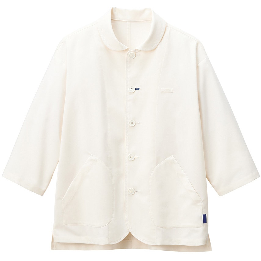 SJAU-2005-A1 七分袖ショップコート(トロピカル・シャンブレー) サーヴォ(旧:サンペックスイスト) 男女兼用 オフホワイト色 サイズSS  SJAU-2005-A1