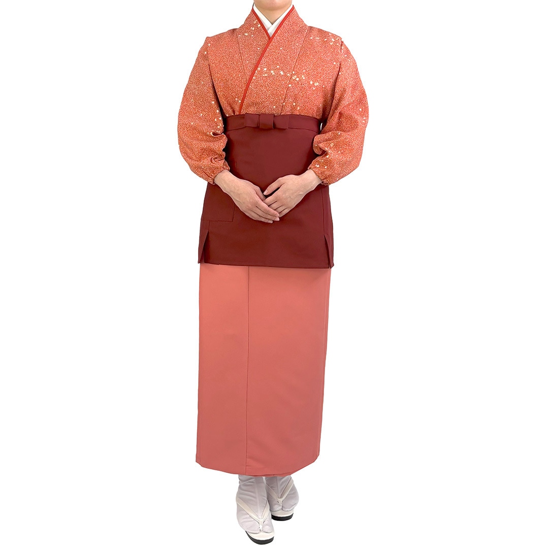 K3732 二部式きもの(上) 茶衣着 和服 ユニフォーム サーヴォ(旧:サン