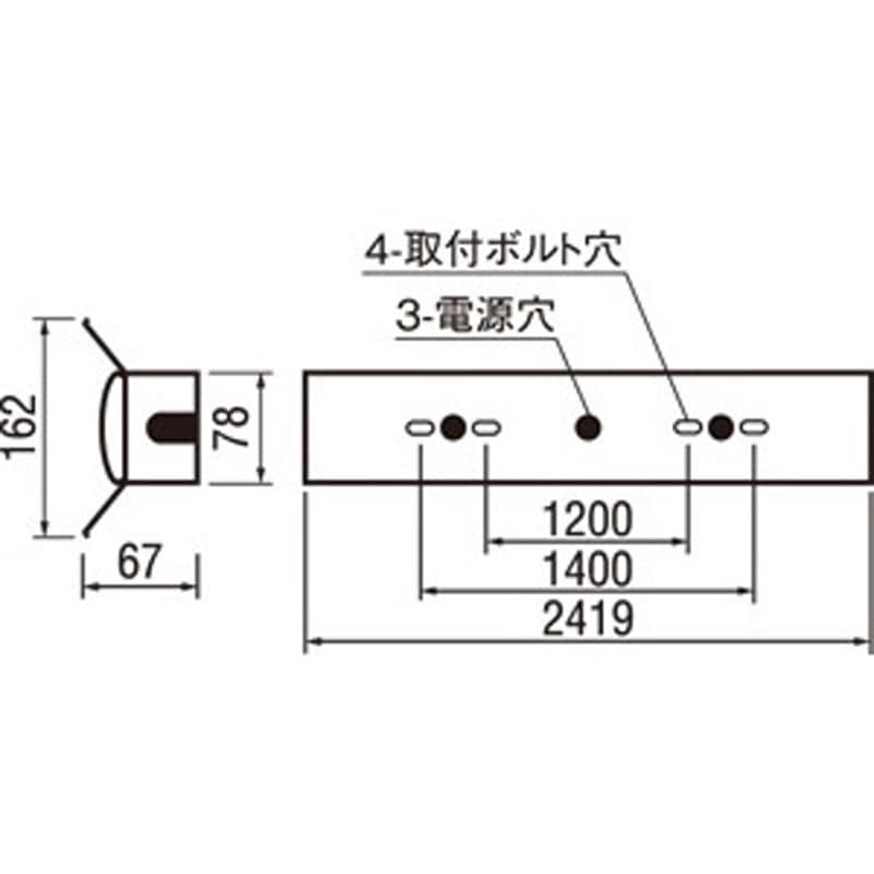 XL501018P4E オーデリック LED LED-LINE ベースライト 直付型110形 反射笠付 ODELIC(オーデリック) 不可 種別LEDユニット UN1502E 演色指数83Ra 電球色 色温度3000K 幅162mm長さ2419mm 1台 XL501018P4E