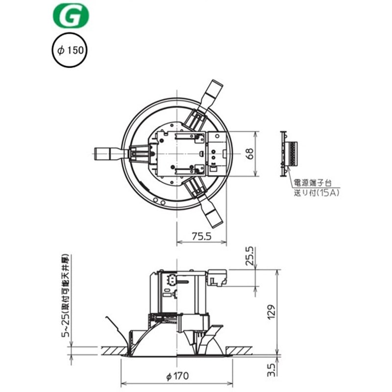 EL-D24/3(252NM)AHN LED照明器具 ベースダウンライト MCシリーズ 250